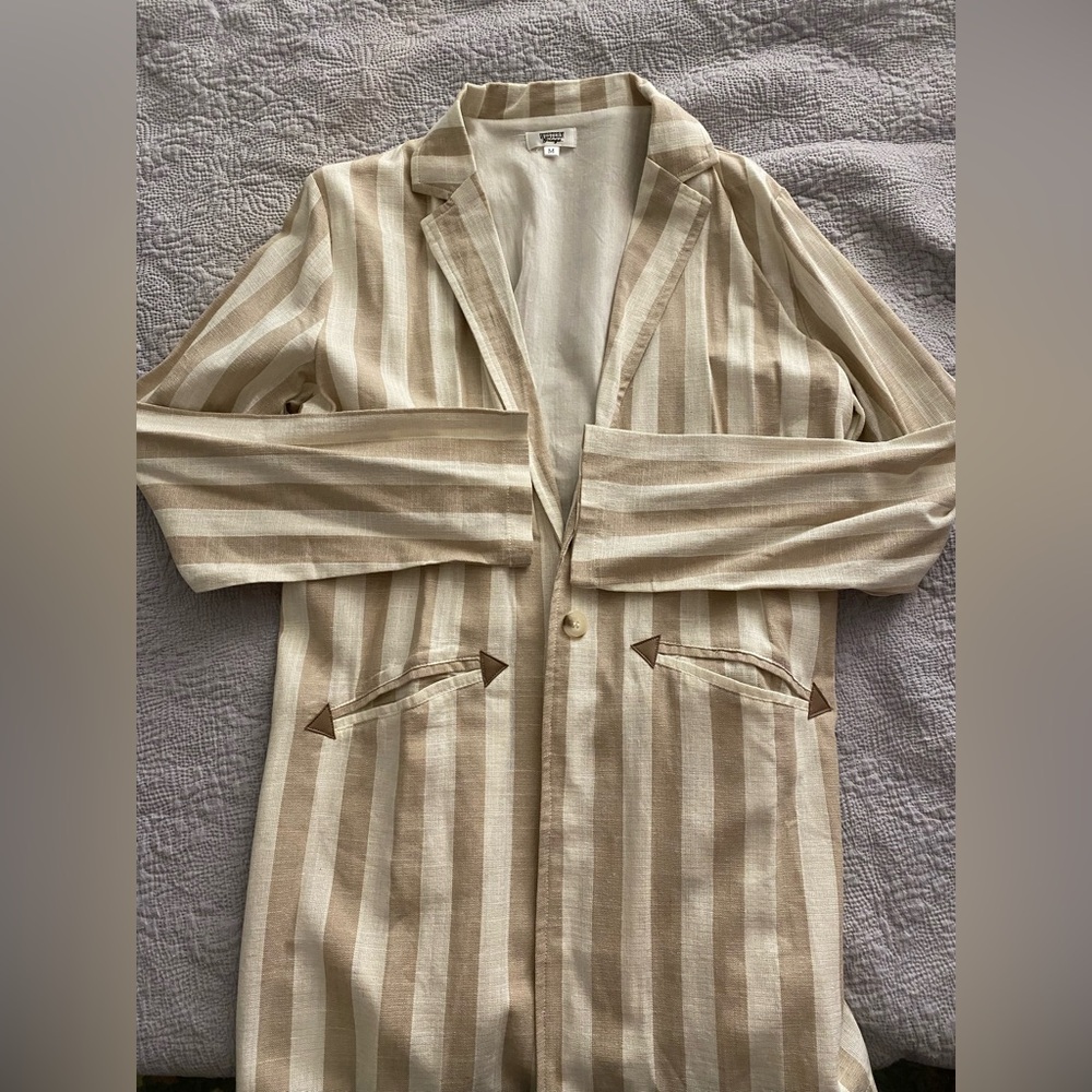 Western Gringa Striped Blazer, Crop Top and Skirt Set - Brand New